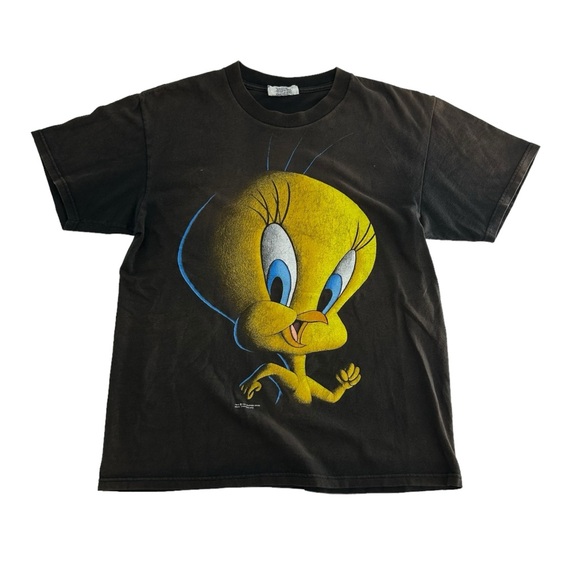Lee Other - Vintage Tweety Shirt Mens Medium Black 90s Blackout Shadow AOP 90S‎ Looney Tunes